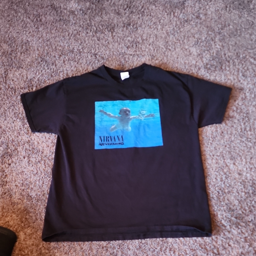 Nirvana Black T-Shirt with Blue Graphic